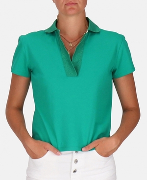 Chemise polo Les Tropeziennes MIRAMAR Corta Sleeve Vert Femme|JTGZ-87553419